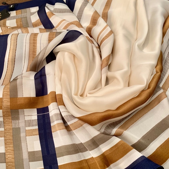 SILK SCARF LUXURY STYLE STOLES WOMEN HEADBAND - Picture 2 of 7